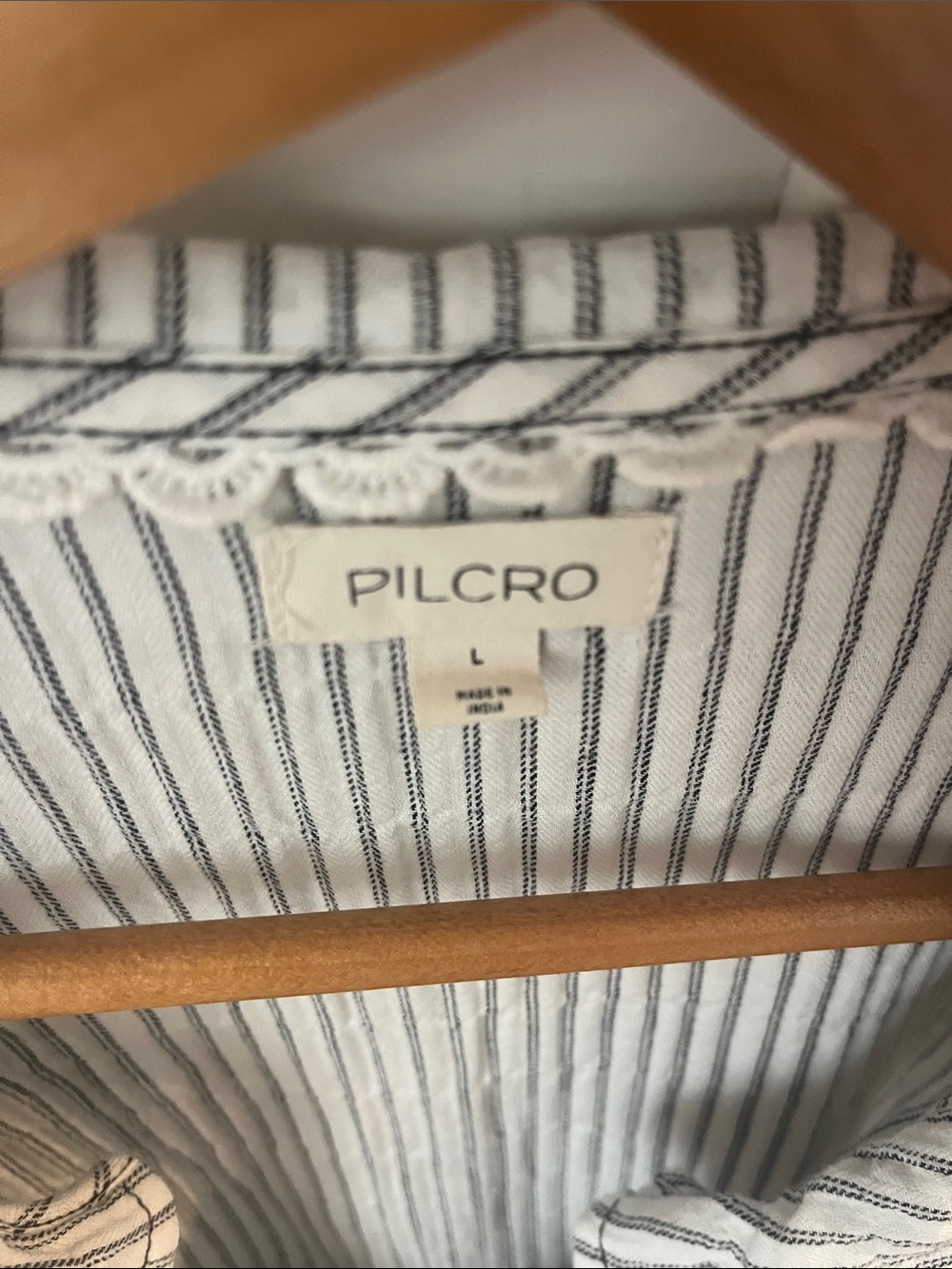 Pilcro Ivory Ruffled Short-Sleeve Button Front Blouse - Picture 5 of 6